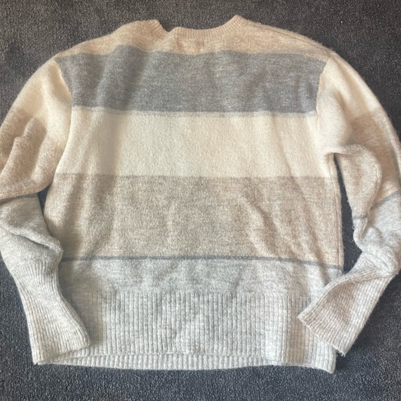 H&M Block Striped Sweater With Brown, Cream, and Gray Colors Size Small - Picture 3 of 5
